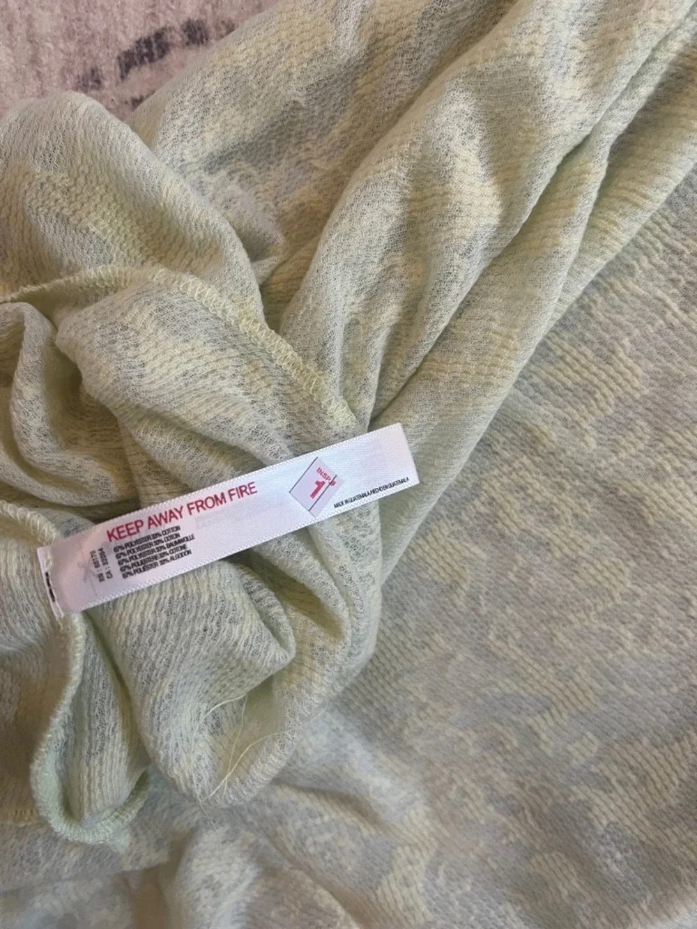 Free People Pale Yellow Lace Turtleneck Top